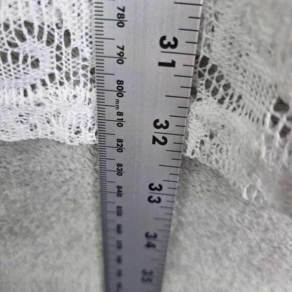 Womens White West Loop Crochet Cover Up Lace Tank Top Sleeveless Round Neck L - Picture 9 of 10